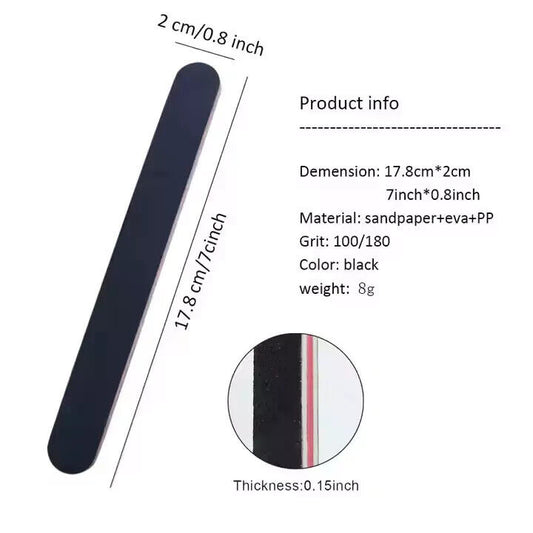 Nail Files Emery Boards 100/180 Grit | Double-Sided Professional Nail File Pack (2–1000 Pcs)