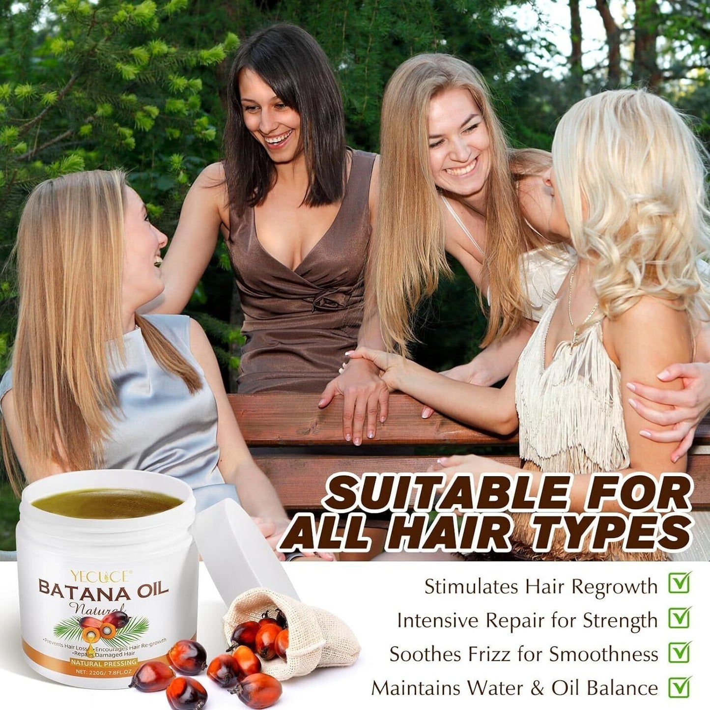 YECUCE 3-in-1 Rosemary, Black Castor & Batana Oil | Natural Hair Growth & Skin Treatment (100% Organic)