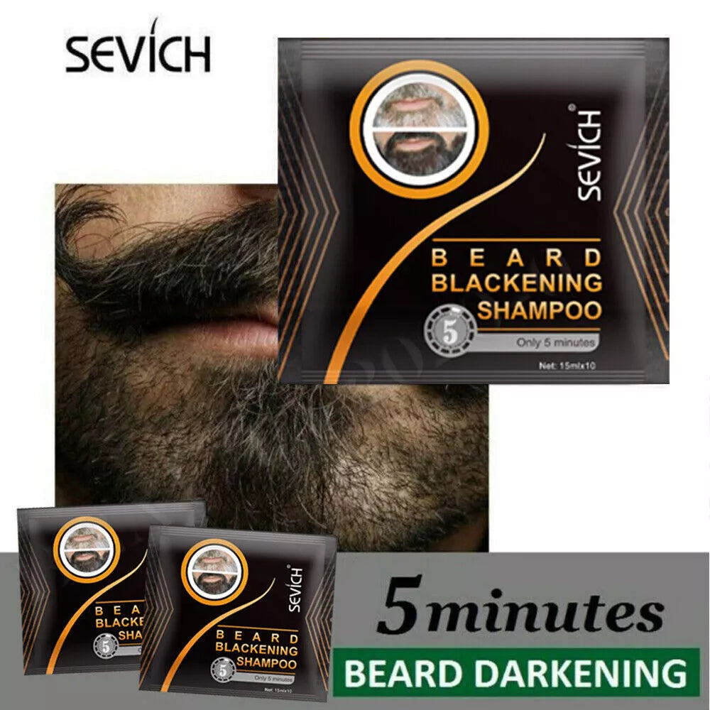 Sevich Men’s Beard & Moustache Dye Shampoo | Instant Blackening Colour Tint – Natural Look (15ml)