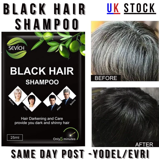 Sevich Black Hair Dye Shampoo | Instant Hair Blackening for Grey & White Hair – 5-Minute Colour