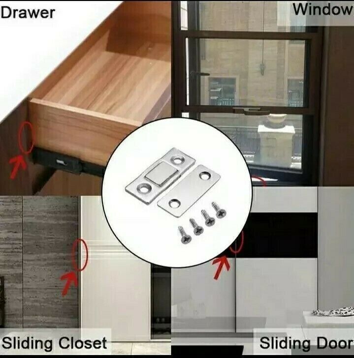 2–20 Pcs Strong Magnetic Catch Latch | Ultra-Thin Door, Cabinet & Cupboard Closer (With Screws)