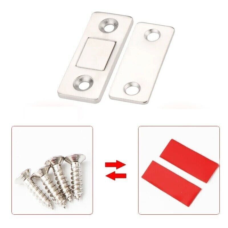 2–20 Pcs Strong Magnetic Catch Latch | Ultra-Thin Door, Cabinet & Cupboard Closer (With Screws)
