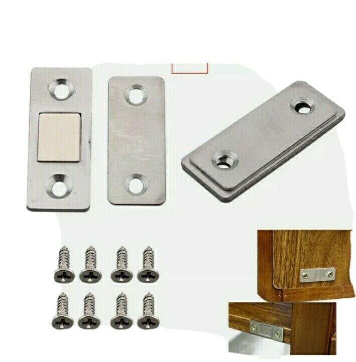 2–20 Pcs Strong Magnetic Catch Latch | Ultra-Thin Door, Cabinet & Cupboard Closer (With Screws)