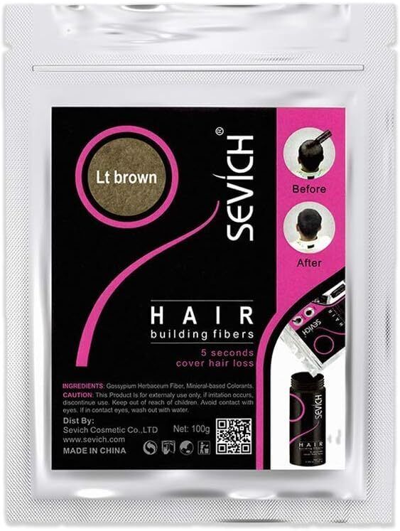 Sevich Hair Building Fibres 100g Refill Bag | Keratin Hair Thickening Powder UK