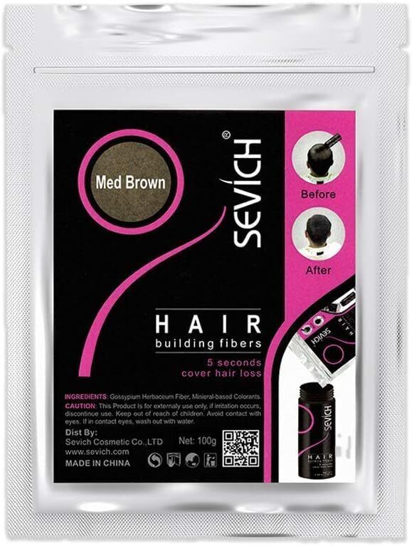 Sevich Hair Building Fibres 100g Refill Bag | Keratin Hair Thickening Powder UK
