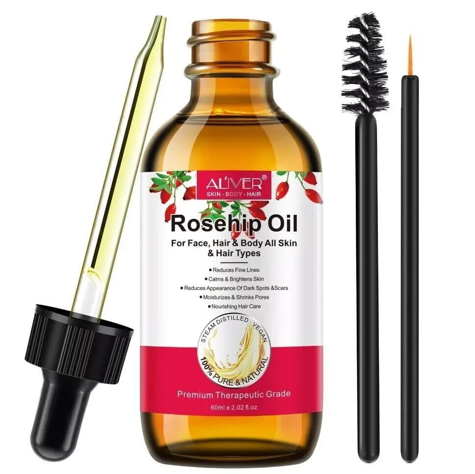 Aliver 100% Pure Rosehip Oil 60ml | Cold-Pressed Natural Oil for Radiant Skin & Healthy Hair