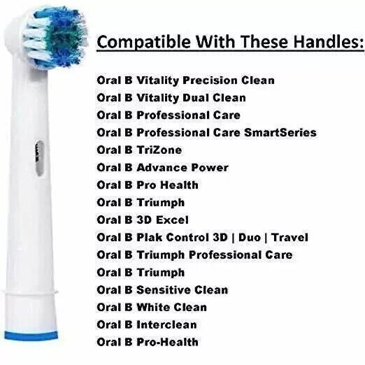 20× Electric Toothbrush Heads Compatible with Oral-B & Braun | Replacement Brush Heads (Soft Bristles)