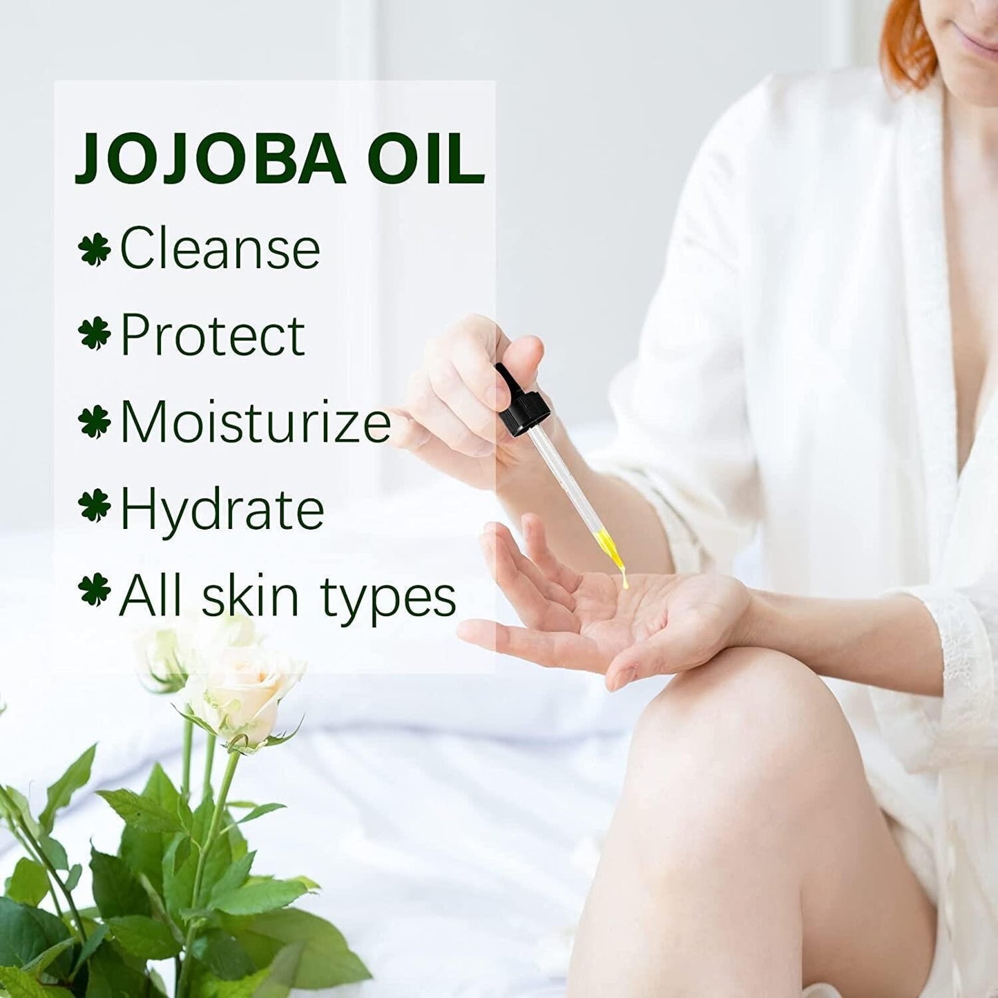 Pure & Natural Jojoba Oil | 100% Cold-Pressed Moisturising Oil for Skin, Face, Hair & Nails (60ml)