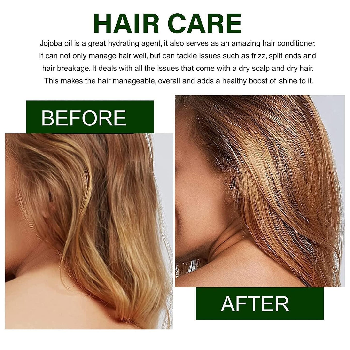 Pure & Natural Jojoba Oil | 100% Cold-Pressed Moisturising Oil for Skin, Face, Hair & Nails (60ml)