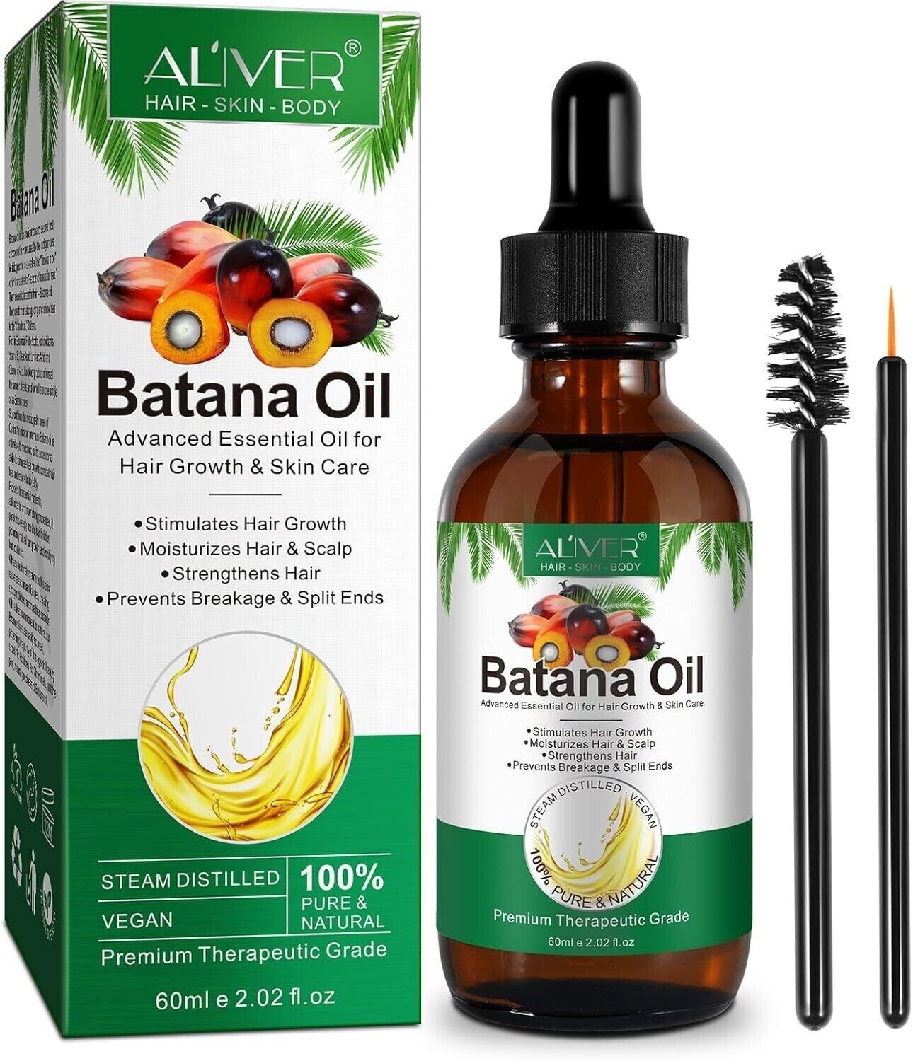 Batana Oil for Hair Growth | 100% Pure & Natural Hair Repair & Strengthening Oil (60ml)