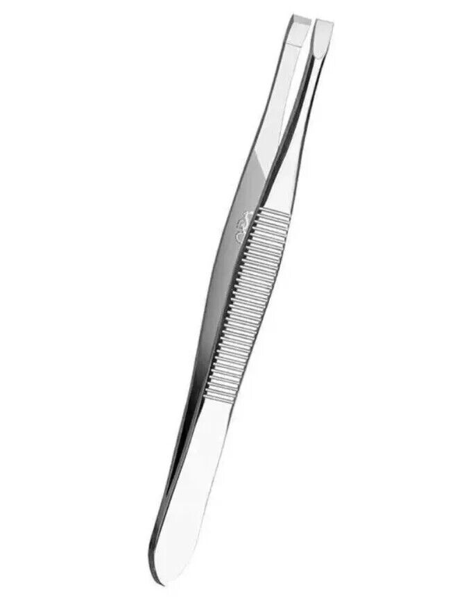 Professional Stainless Steel Tweezers | Eyebrow & Facial Hair Remover – Flat or Slant Tip (UK)