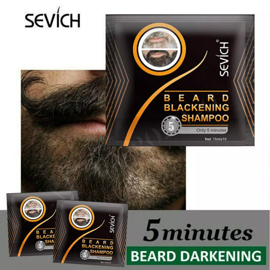 Sevich Men’s Beard & Moustache Dye Shampoo | Instant Blackening Colour Tint – Natural Look (15ml)