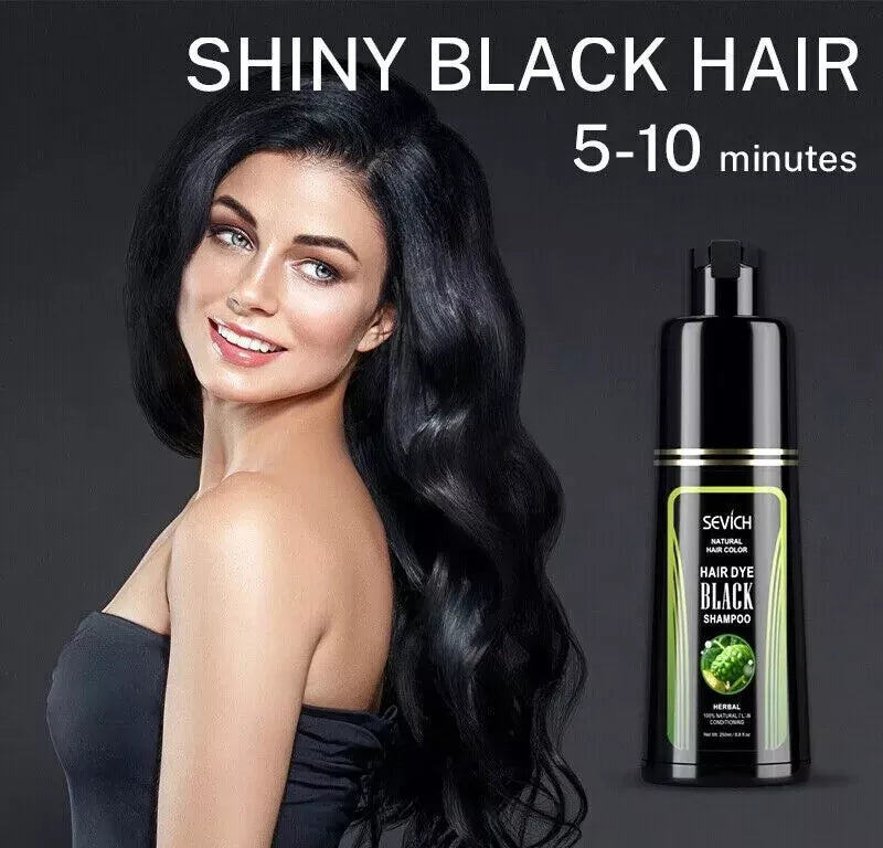 Sevich Instant Hair Dye Black Shampoo | Fast Grey/White Coverage & Moisturising Hair Care (250ml)
