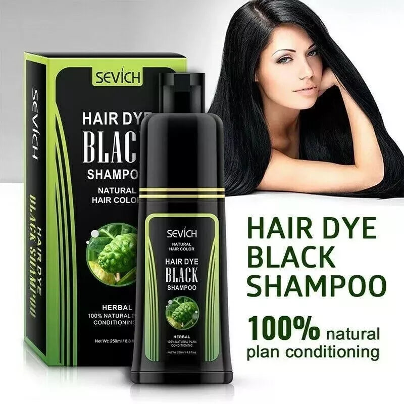 Sevich Instant Hair Dye Black Shampoo | Fast Grey/White Coverage & Moisturising Hair Care (250ml)