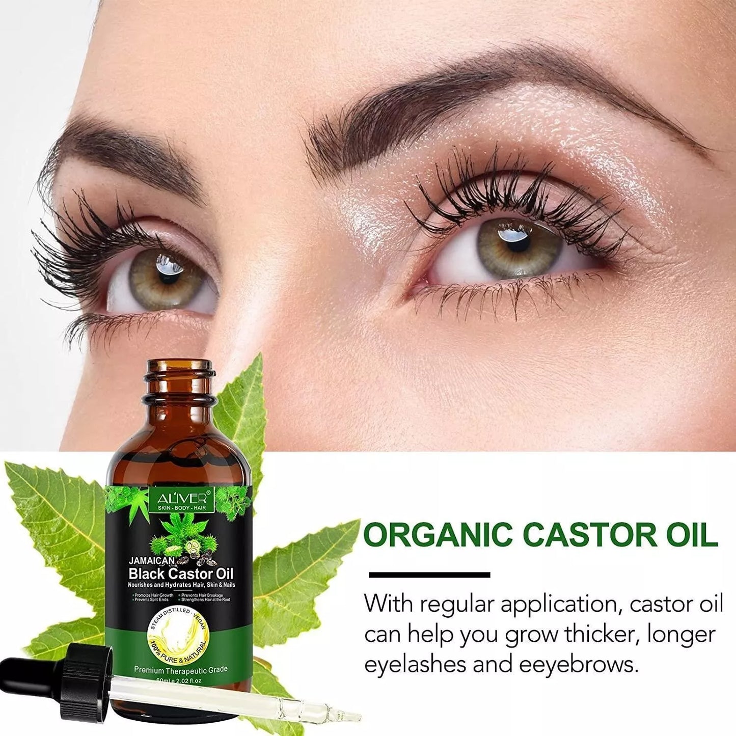 Jamaican Black Castor Oil 100% Pure | Hair Growth, Lashes & Brows (60ml)