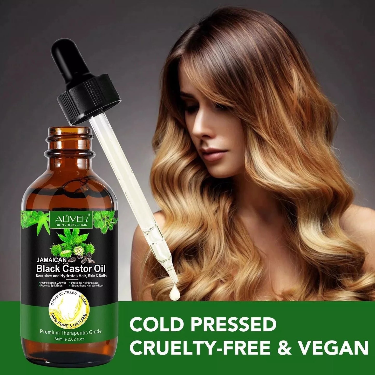 Jamaican Black Castor Oil 100% Pure | Hair Growth, Lashes & Brows (60ml)