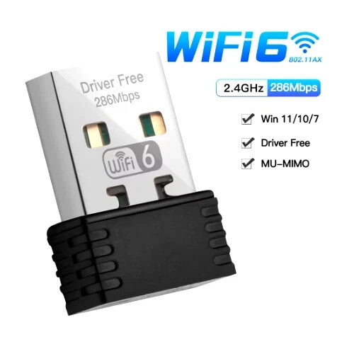 2860 Mbps Wireless USB Wi-Fi Adapter Dongle | 2.4 GHz LAN Network Receiver for PC & Laptop (802.11/b/g/n)
