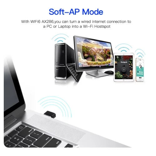2860 Mbps Wireless USB Wi-Fi Adapter Dongle | 2.4 GHz LAN Network Receiver for PC & Laptop (802.11/b/g/n)
